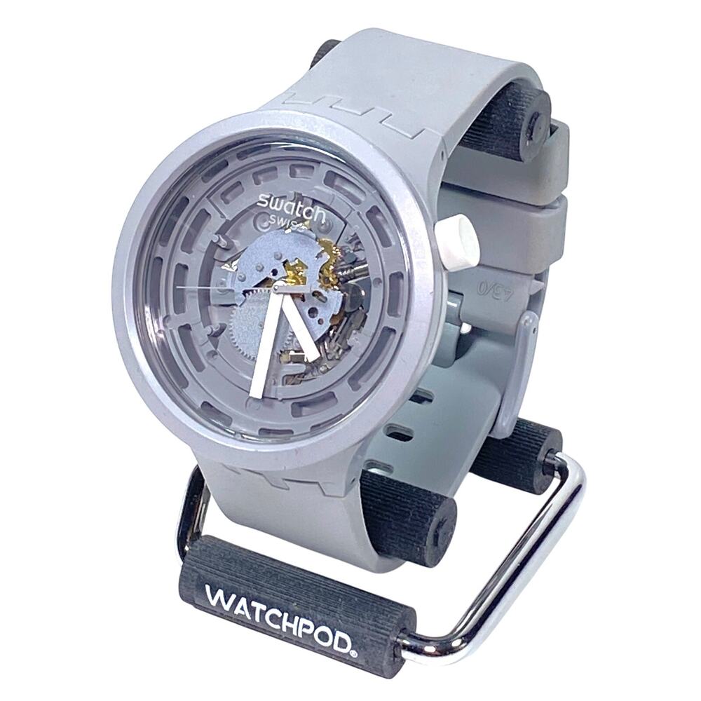 Swatch Big Bold C-GREY Skeleton Watch SB03M100 Men 47mm BioCeramic Quartz WR 30m